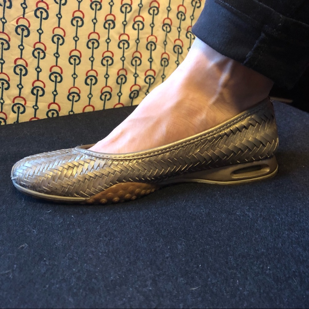Cole Hahn w/Nike metallic woven leather slip ons